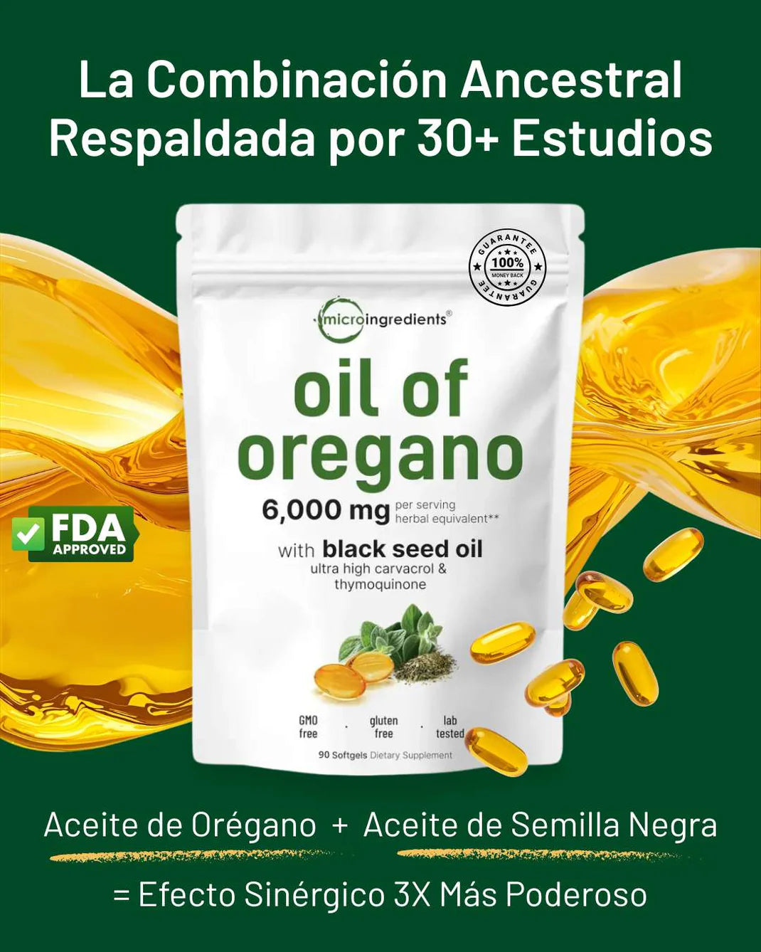 ACEITE DE ORÉGANO CON ACEITE DE SEMILLA NEGRA™ 90 CÁPSULAS